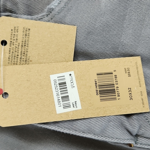 Levi's Mne's Light Gray Straight Leg Jeans, NWT, 30x32 - Picture 2 of 5